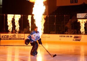 Hockey Flames On Ice